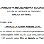 MAJINA ya Walioitwa Kwenye Usaili Wakala wa Vipimo 27/07/2026