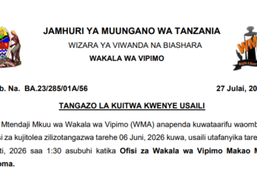 MAJINA ya Walioitwa Kwenye Usaili Wakala wa Vipimo 27/07/2026
