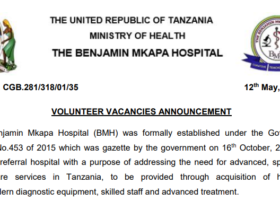 Nafasi za Kujitolea Hospitali ya Benjamin Mkapa 2026