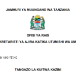 MAJINA ya Walioitwa Kazini Utumishi 01/08/2026