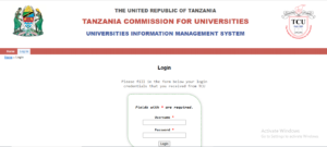Mfumo wa TCU Online Application