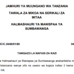 NAFASI za Kazi Sumbawanga Municipal Council