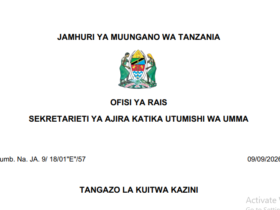 MAJINA ya Walioitwa Kazini Utumishi 09/09/2026