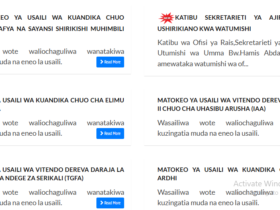 Matokeo Ya Usaili Wa Kuandika Chuo Kikuu Cha Afya Na Sayansi Shirikishi Muhimbili (MUHAS) 24/09/2026