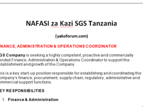 NAFASI za Kazi SGS Tanzania
