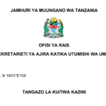 NAFASI za Kazi Utumishi 16/09/2026