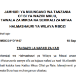 Nafasi 10 za Kazi Halmashauri ya Wilaya ya Mbozi
