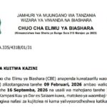 Walioitwa Kazini Chuo cha Elimu ya Biashara (CBE)