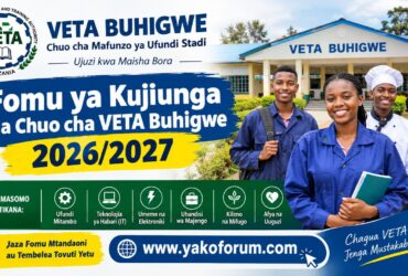 Fomu ya Kujiunga na Chuo cha VETA Buhigwe