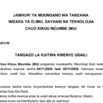 Majina Walioitwa Kwenye Usaili Chuo Kikuu Mzumbe (MU) 20/10/2026