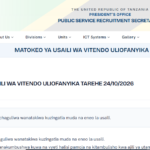 Matokeo ya Usaili wa Vitendo Uliofanyika 24/10/2026